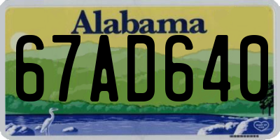 AL license plate 67AD640