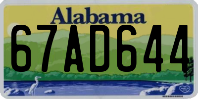 AL license plate 67AD644