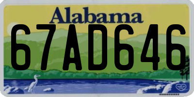AL license plate 67AD646