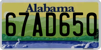 AL license plate 67AD650