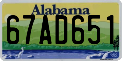 AL license plate 67AD651