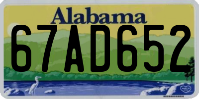 AL license plate 67AD652