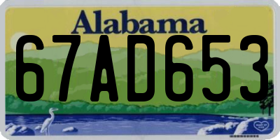 AL license plate 67AD653