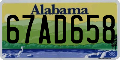 AL license plate 67AD658