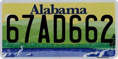 AL license plate 67AD662