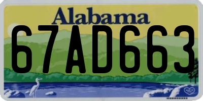 AL license plate 67AD663