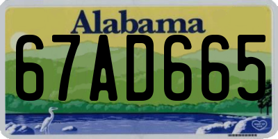 AL license plate 67AD665