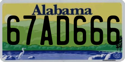 AL license plate 67AD666