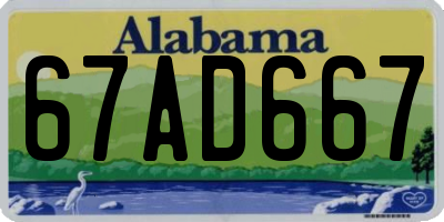 AL license plate 67AD667