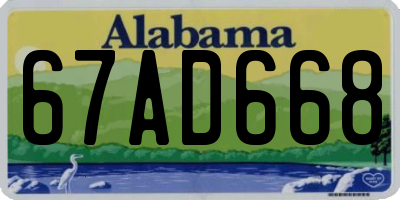 AL license plate 67AD668