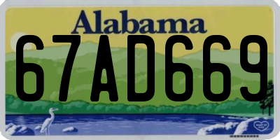 AL license plate 67AD669