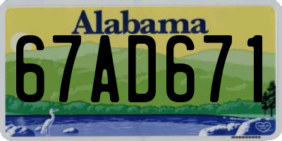 AL license plate 67AD671