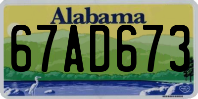 AL license plate 67AD673