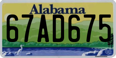 AL license plate 67AD675