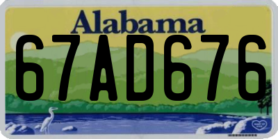 AL license plate 67AD676