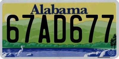 AL license plate 67AD677