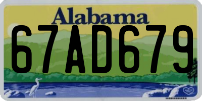 AL license plate 67AD679