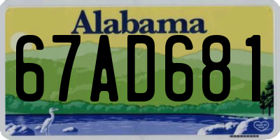 AL license plate 67AD681