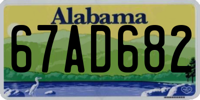 AL license plate 67AD682
