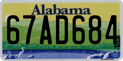 AL license plate 67AD684