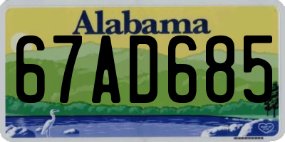 AL license plate 67AD685