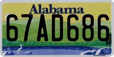 AL license plate 67AD686
