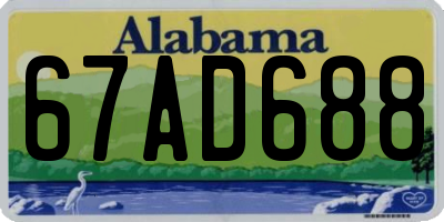 AL license plate 67AD688