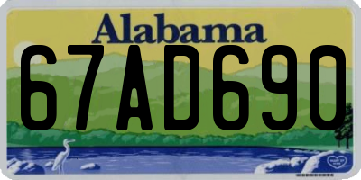 AL license plate 67AD690