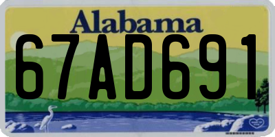 AL license plate 67AD691