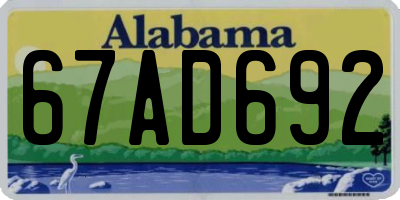 AL license plate 67AD692