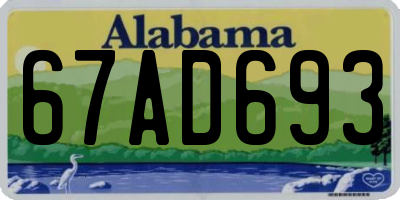 AL license plate 67AD693