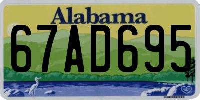 AL license plate 67AD695