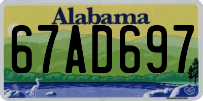 AL license plate 67AD697