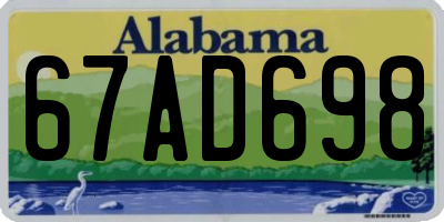 AL license plate 67AD698