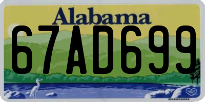 AL license plate 67AD699