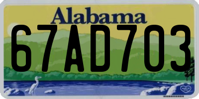 AL license plate 67AD703