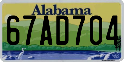AL license plate 67AD704