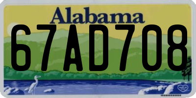 AL license plate 67AD708