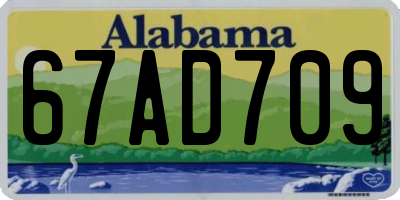 AL license plate 67AD709