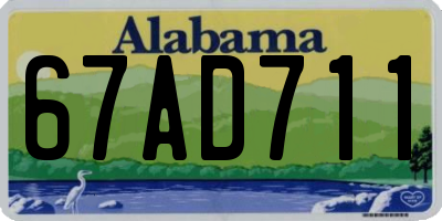 AL license plate 67AD711