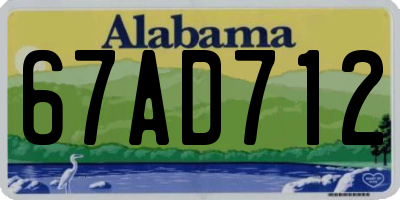 AL license plate 67AD712