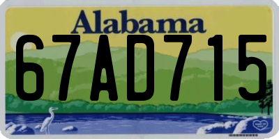 AL license plate 67AD715