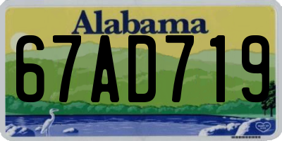 AL license plate 67AD719