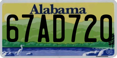AL license plate 67AD720