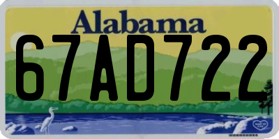 AL license plate 67AD722