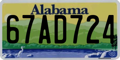 AL license plate 67AD724