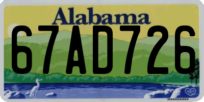 AL license plate 67AD726