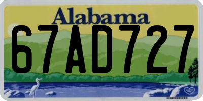 AL license plate 67AD727