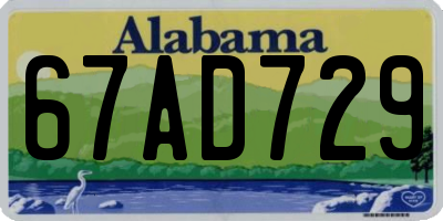 AL license plate 67AD729