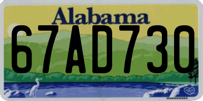 AL license plate 67AD730